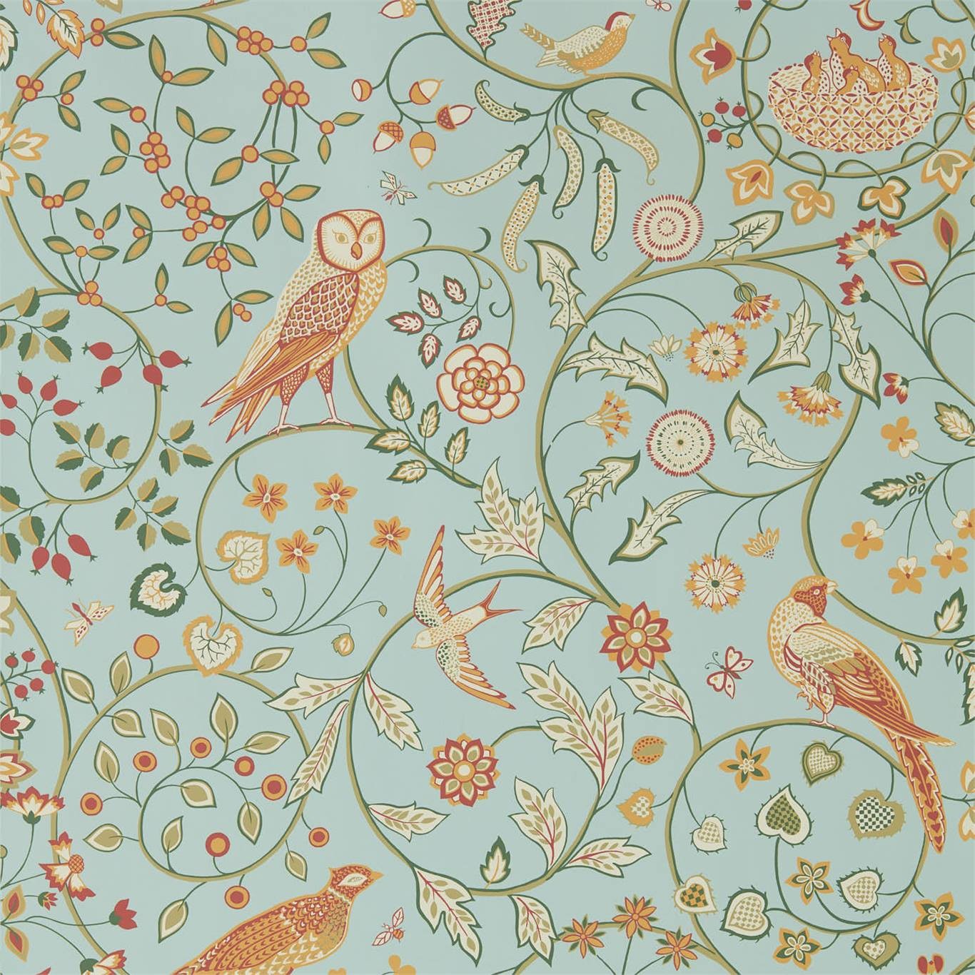 William Morris Co Newill Wallpaper Peppermint Russet