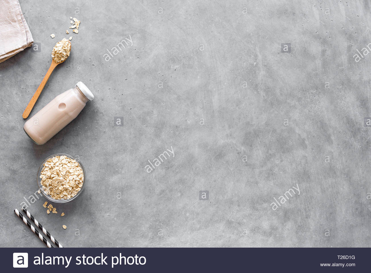 Free download Oat milk alternative on gray background copy space top