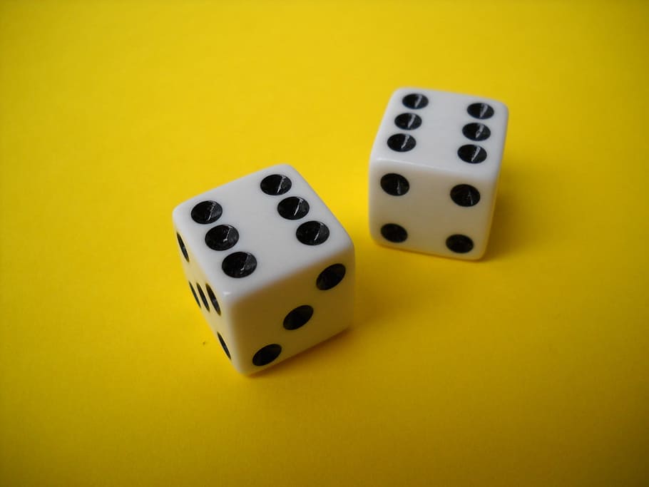 HD Wallpaper Pair Of White Dice Double Six Gamble Game Lucky