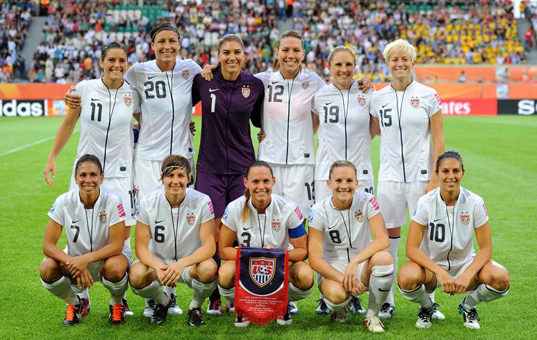 Part of the USA Womens World Cup Soccer Team