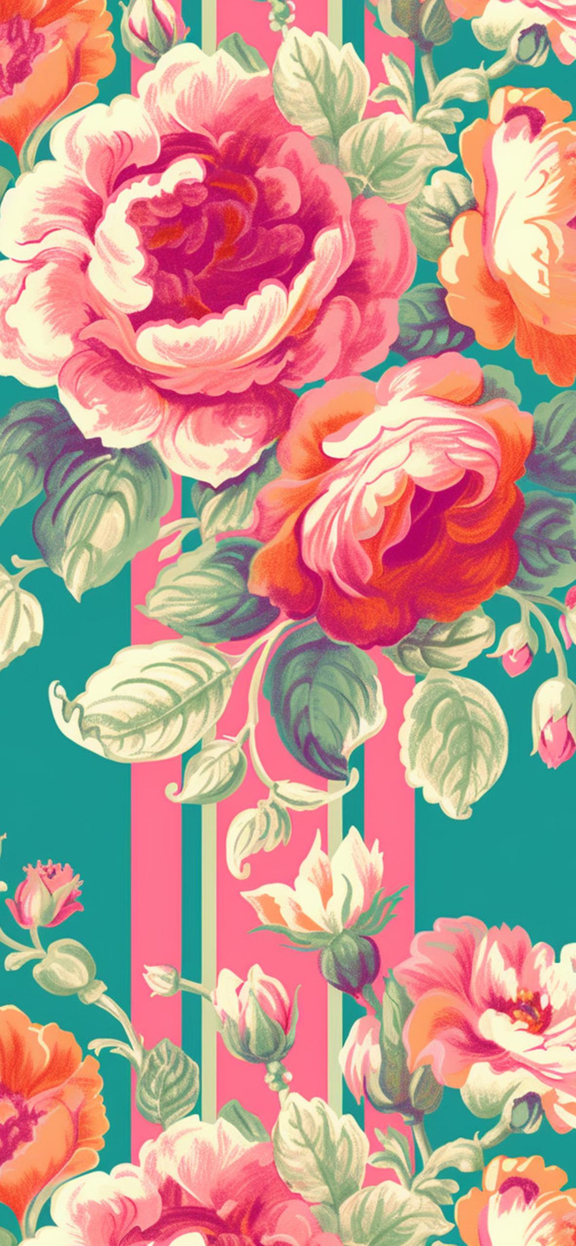 Vintage Floral Preppy Wallpaper Cool iPhone
