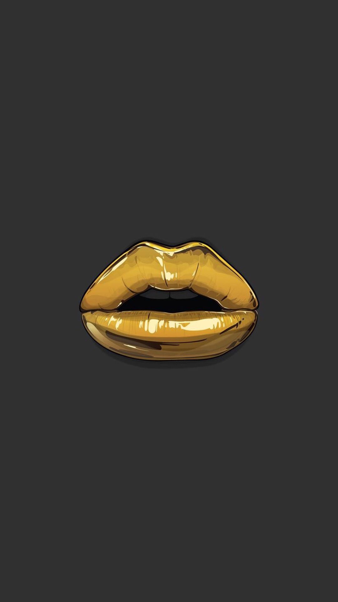 Teresa Polnaszek On Black And White Gold Lips Wallpaper