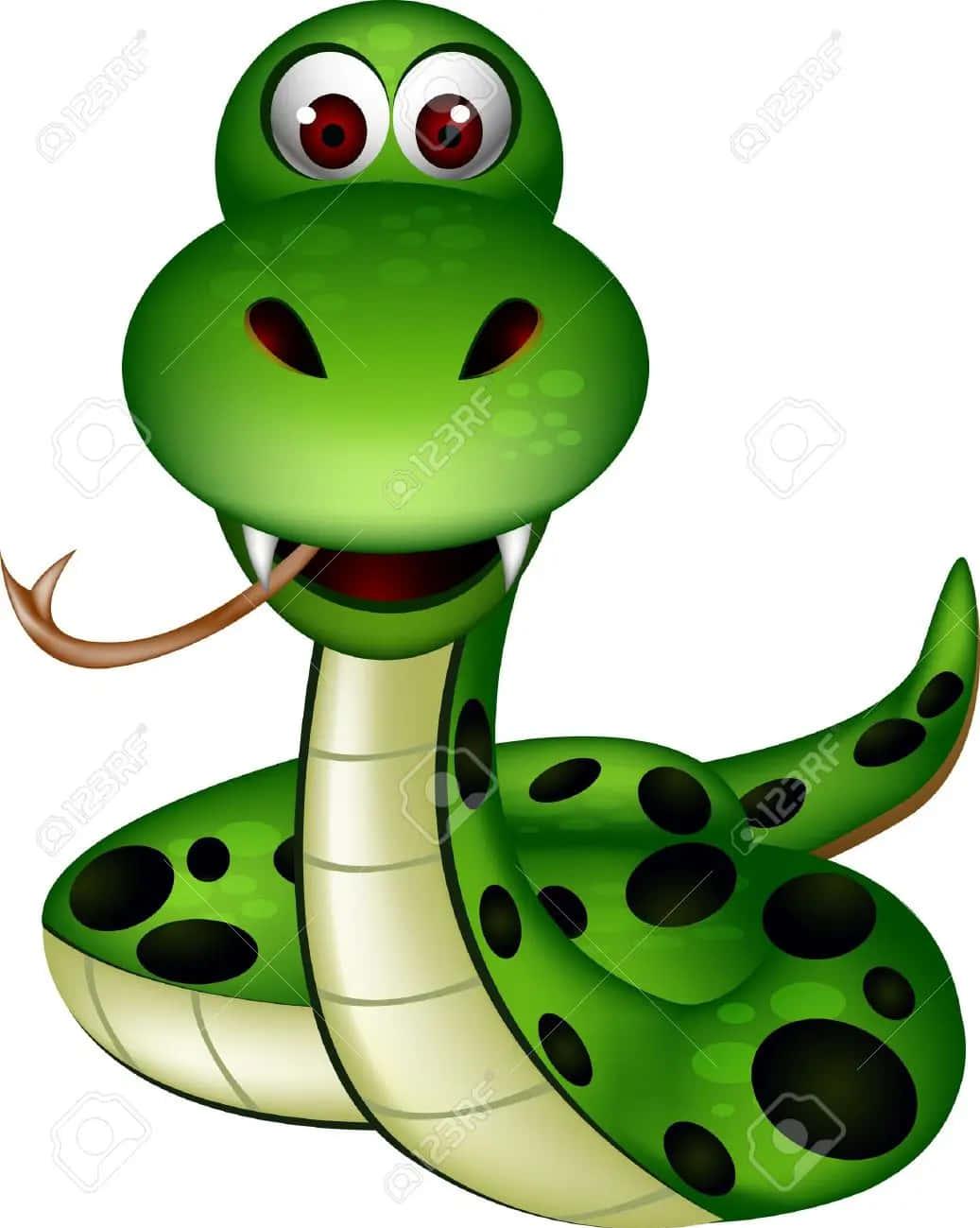 Cute Cartoon Snake With Funny Face Picture Wallpaper