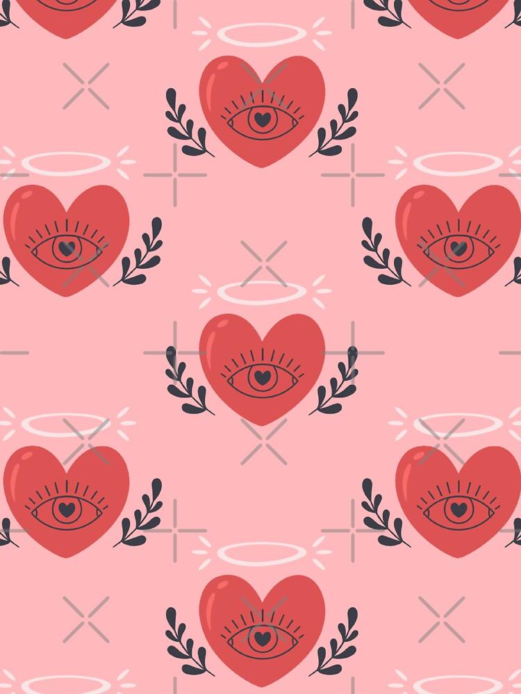 Cute Kawaii Love Print Happy Valentines Day Romantic Red