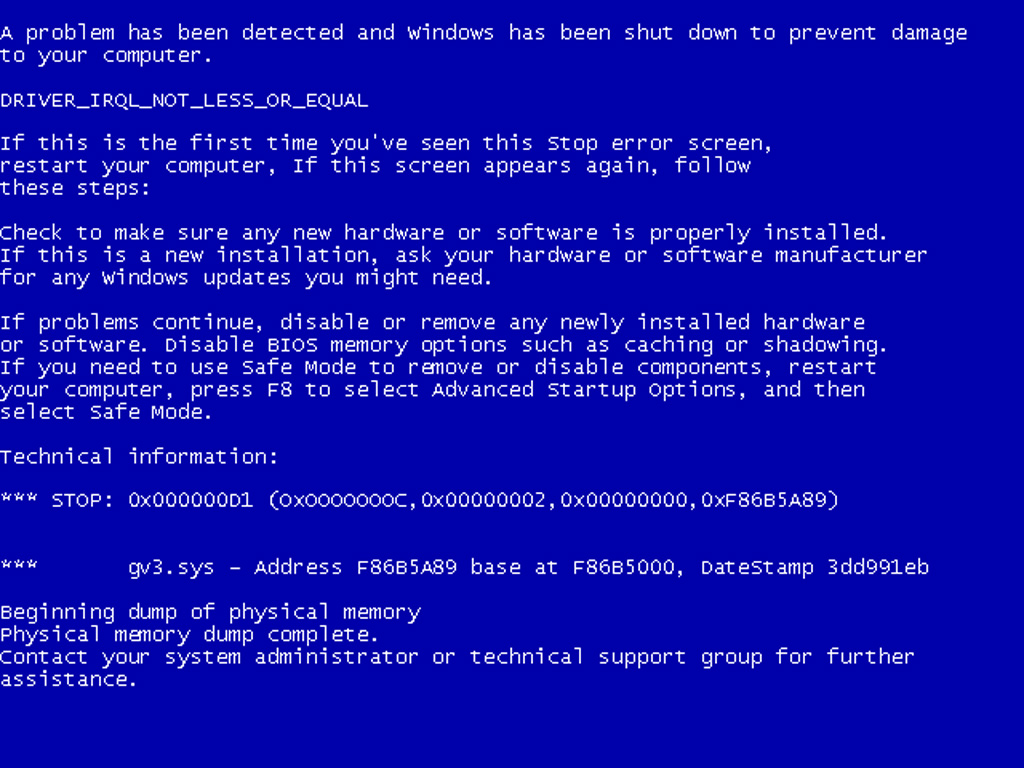 How to Fix Blue Screen of Death 1024x768