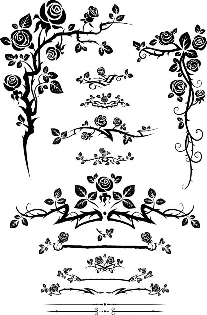 Flowers Silhouette Lace Background Vector