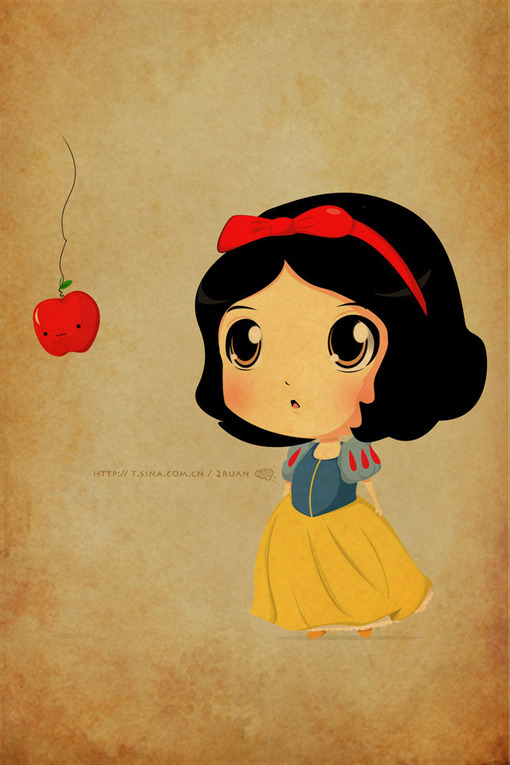 Apple Cartoon Cute Disney Draw Girl Illustration Princess