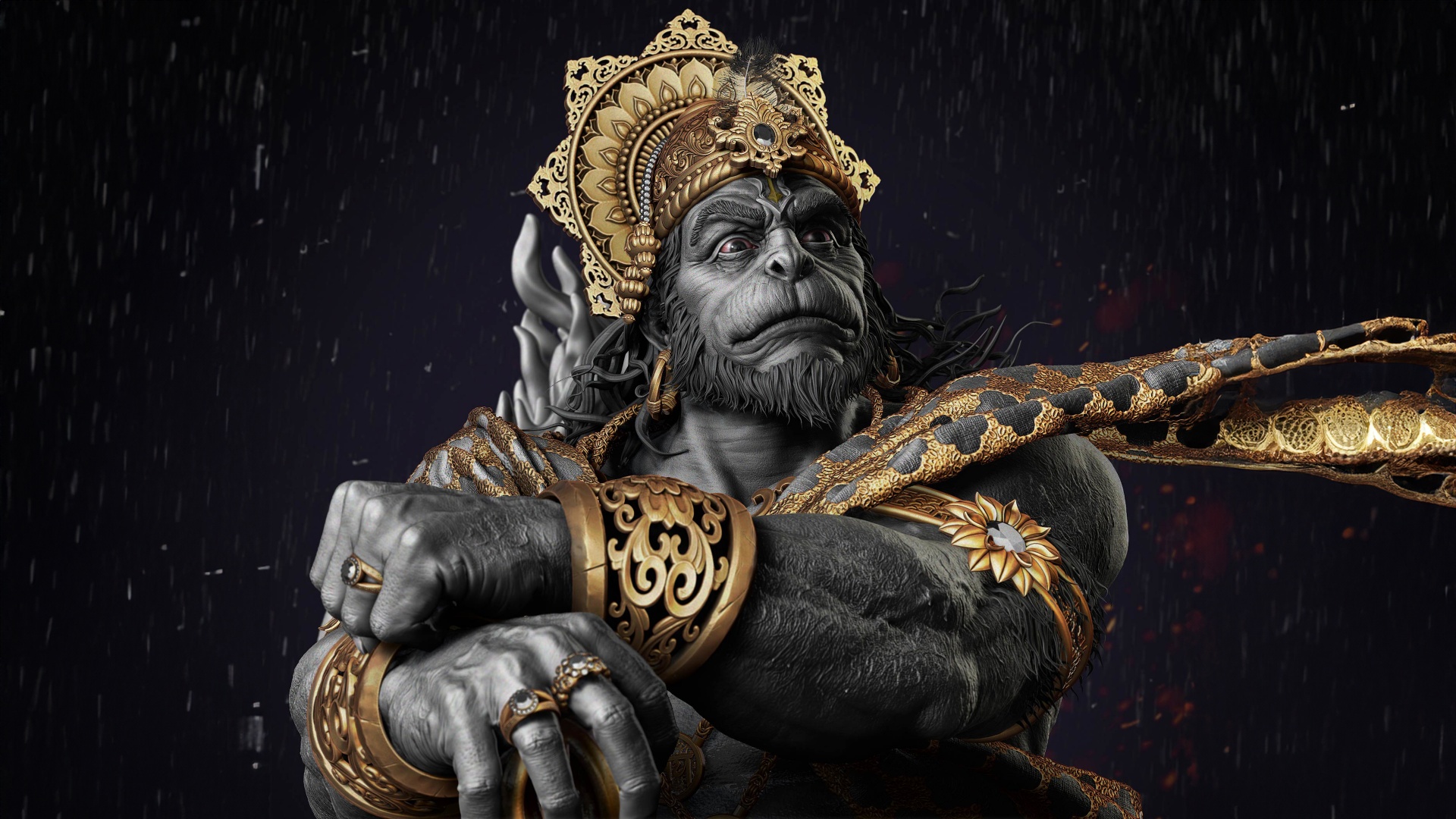 Lord Hanuman Wallpaper 4k Hindu God Ai Art Illustration