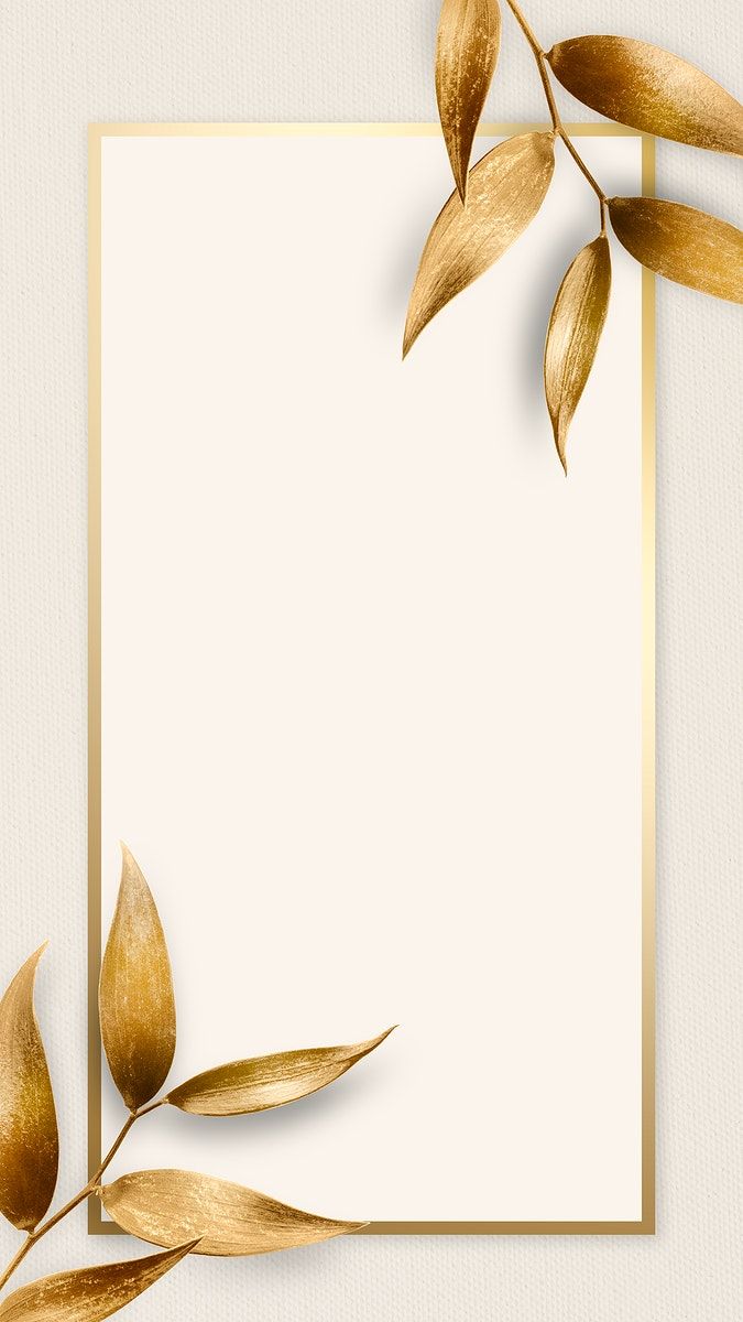 Golden Olive Leaves With Rectangle Frame On Beige Background