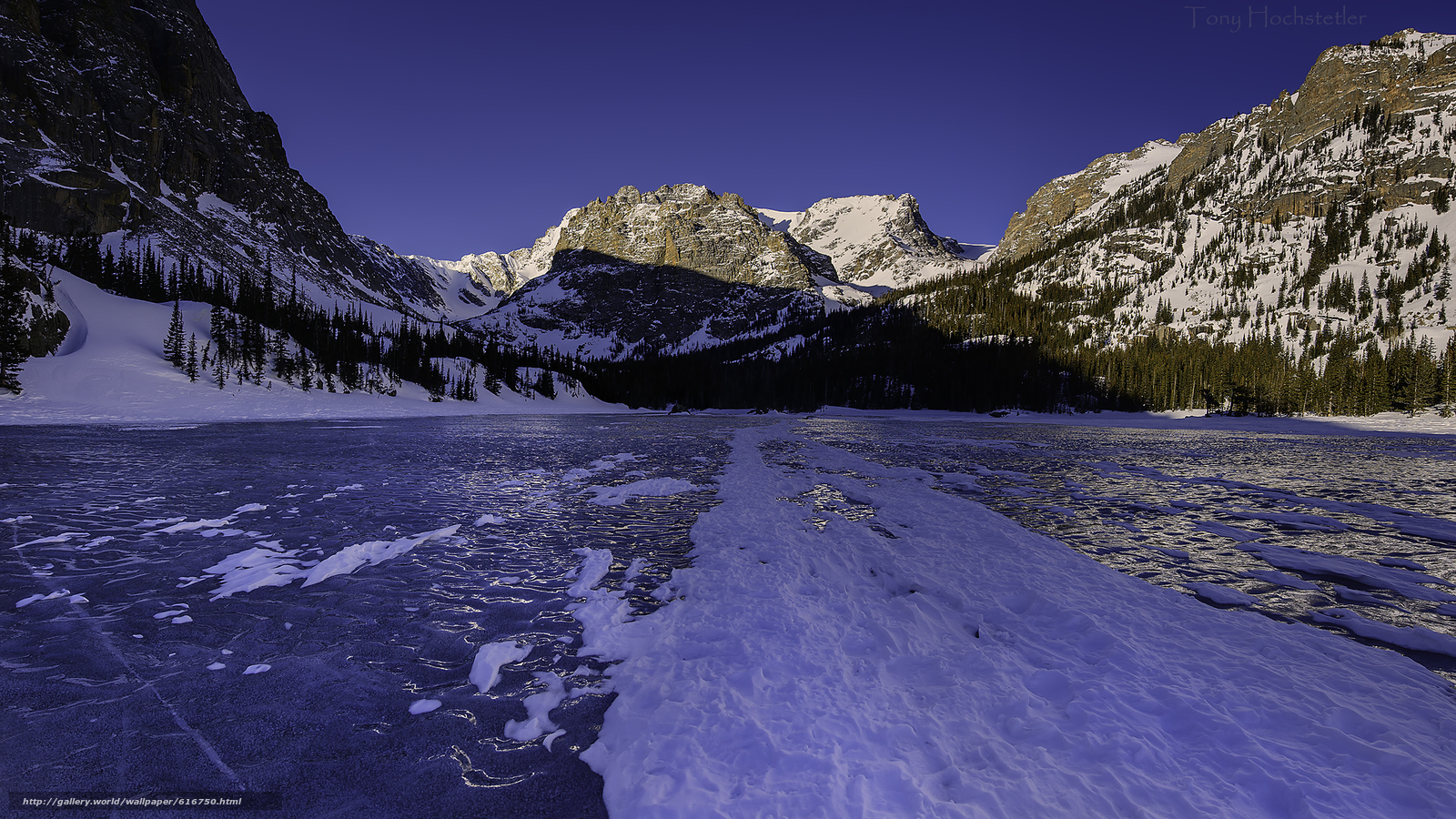 Download wallpaper Rocky Mountain National Park lake ice Mountains