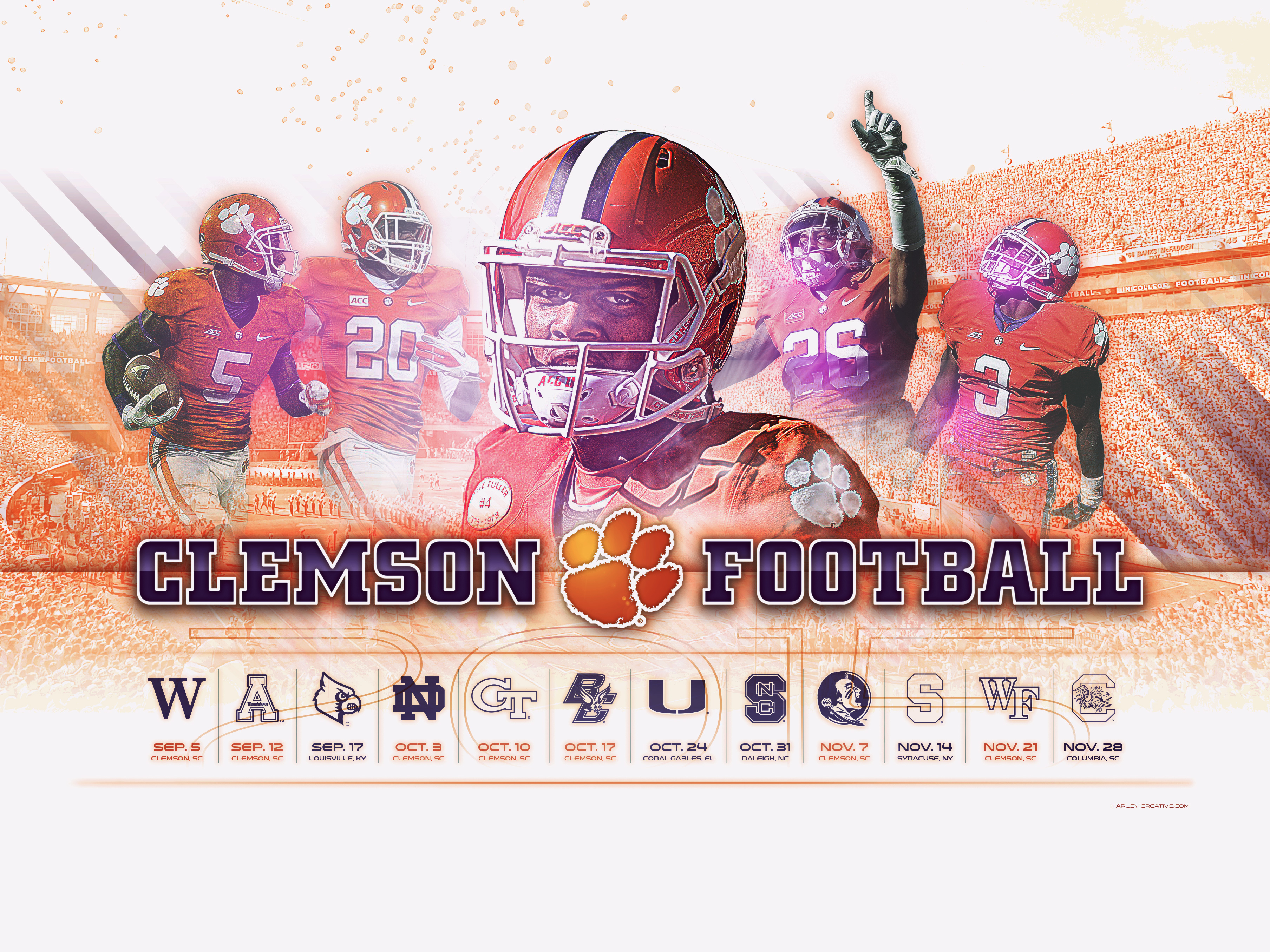 Clemson Football Wallpaper Clemson Football Schedule 2015 Wallpaper