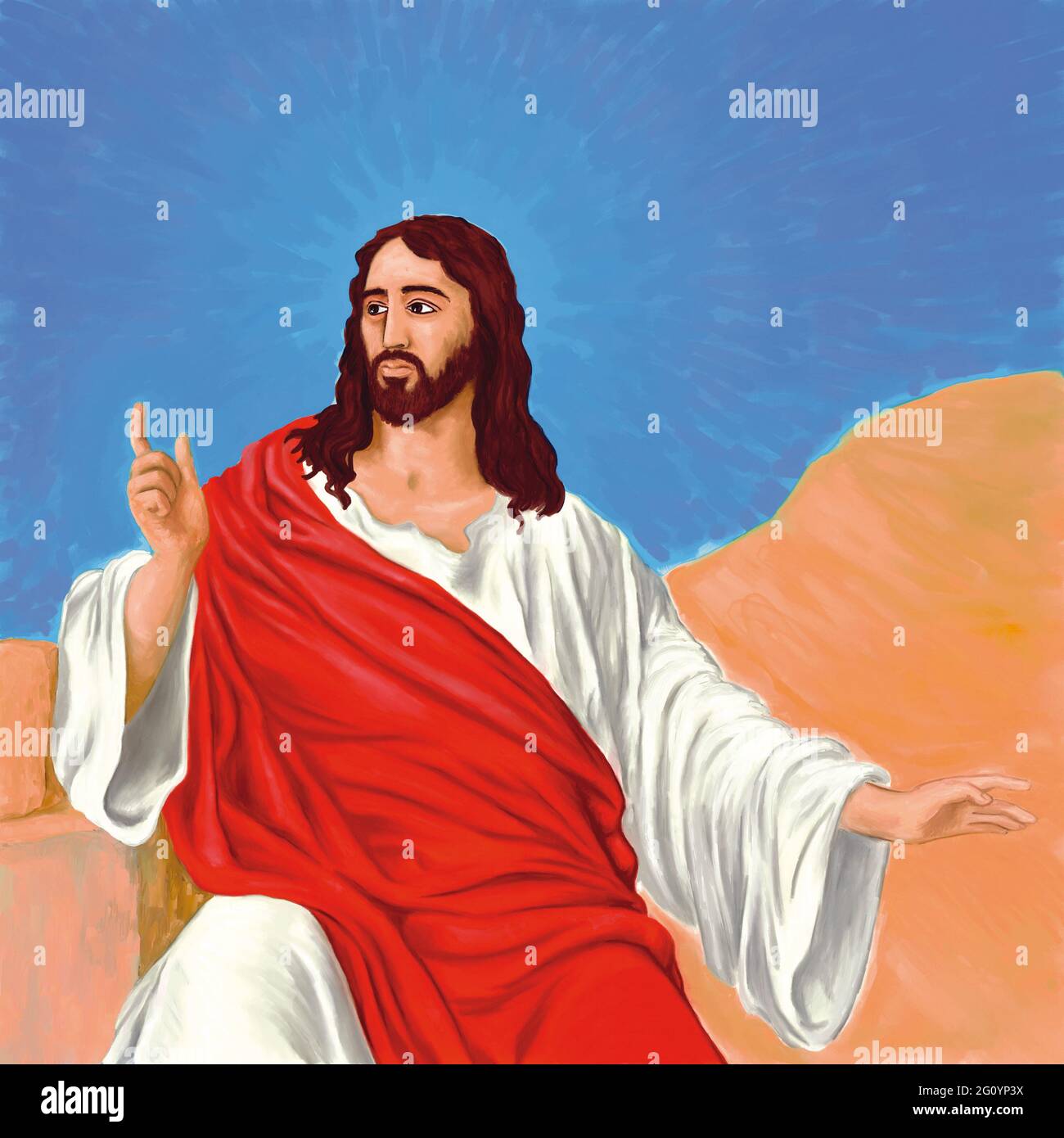 Painted illustration of Jesus Christ Catholic religion