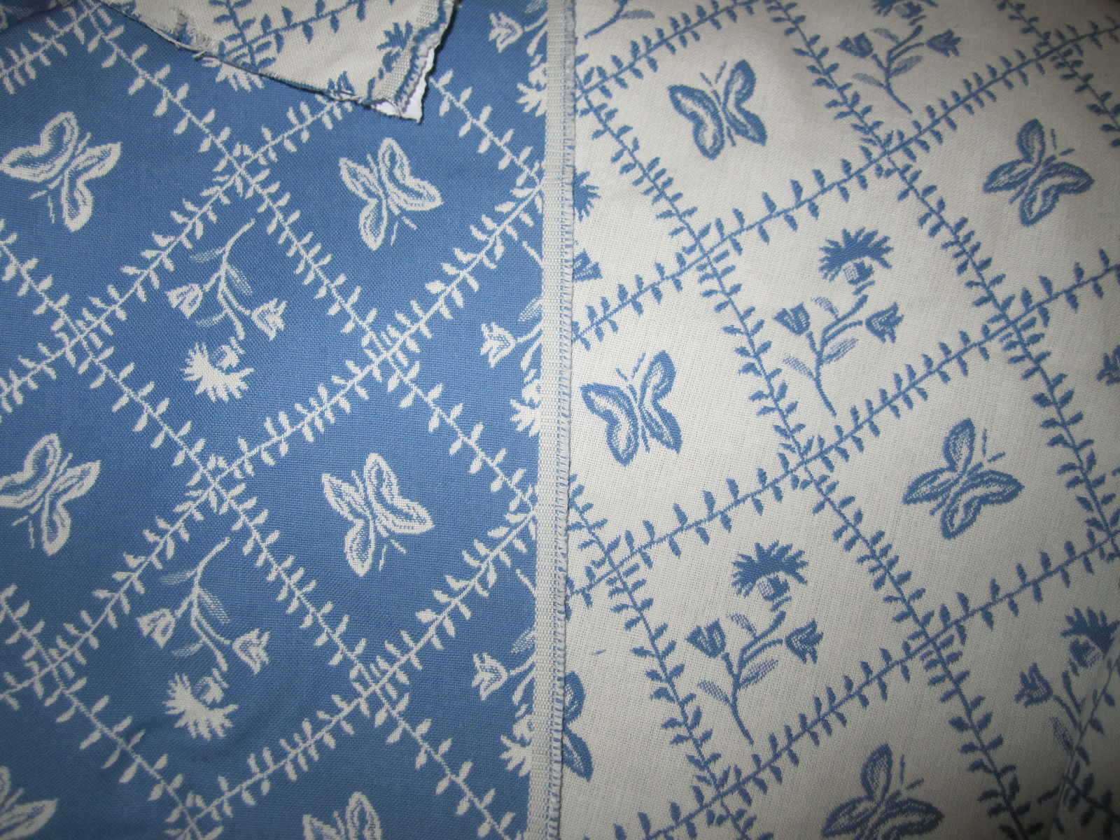 Gorgeous Pierre Deux Blue White Butterflies Reversible French Country