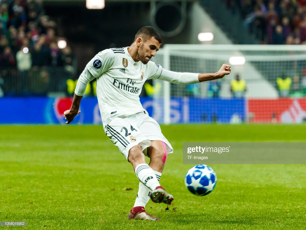 Dani Ceballos Of Real Madrid Controls The Ball During Group G