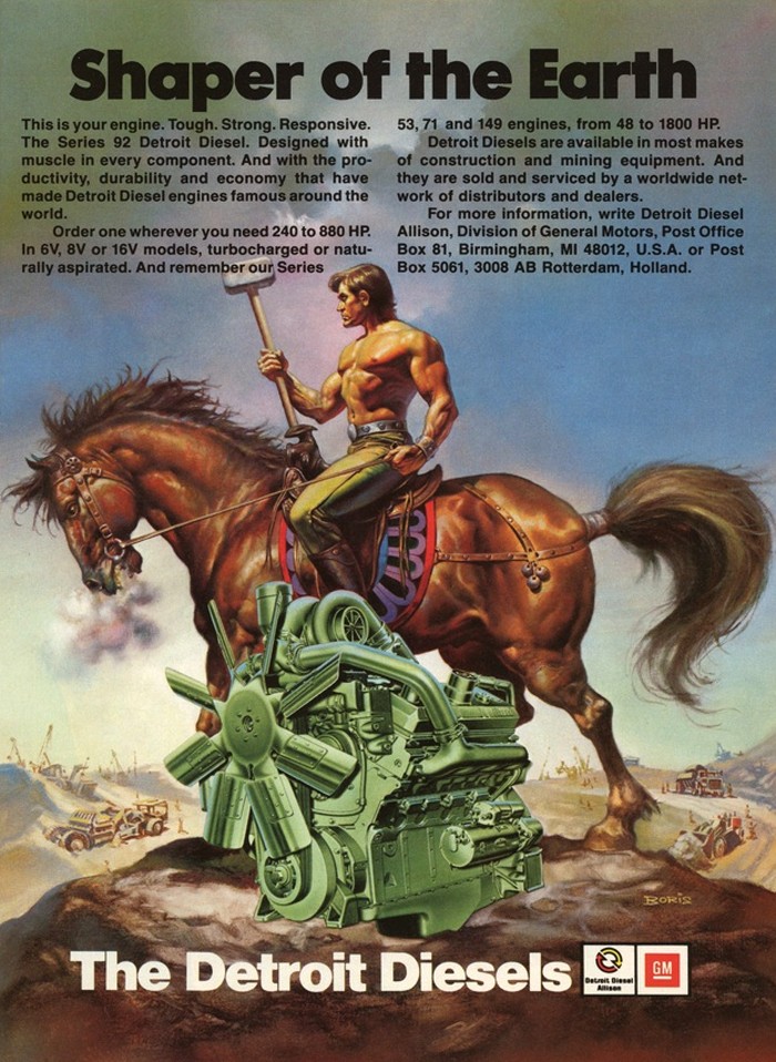 Who Knew That Boris Vallejo Did An Ad For Detroit Diesel