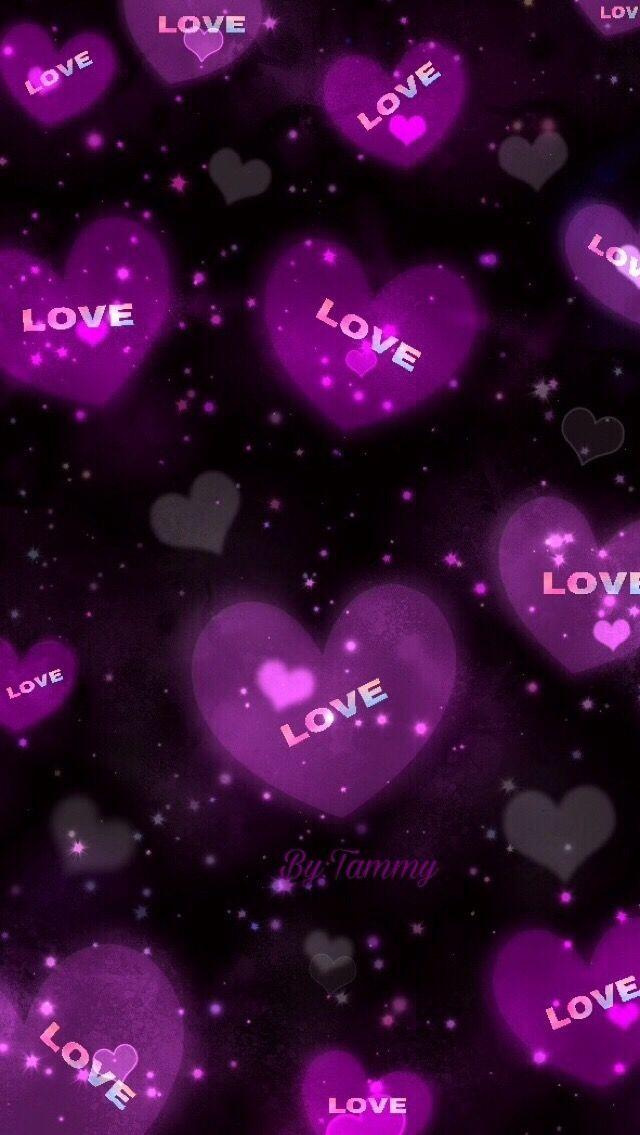 Purple Heart Love iPhone Wallpaper Valentines