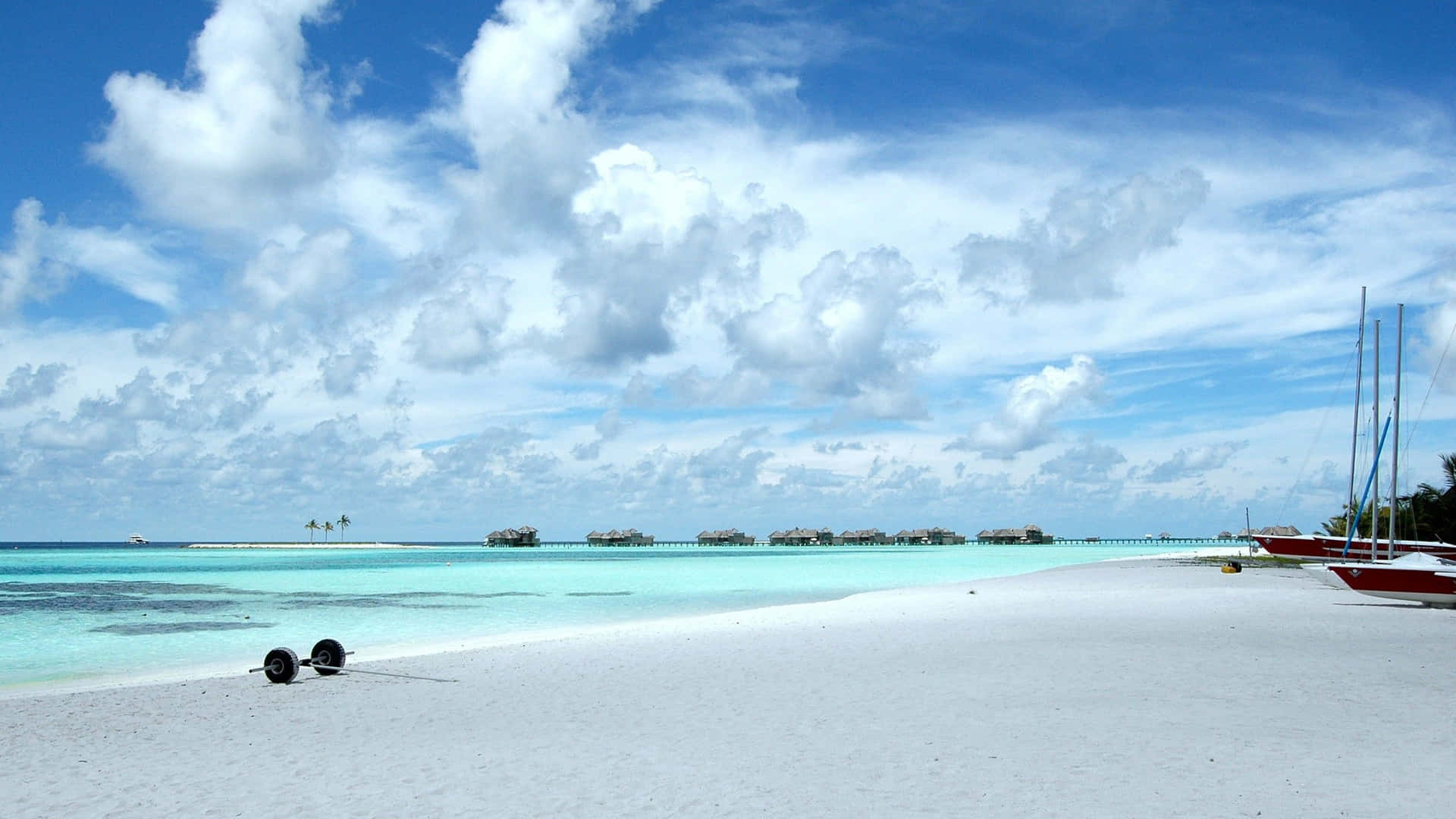 Bright Background Of White Beach Resort Wallpaper