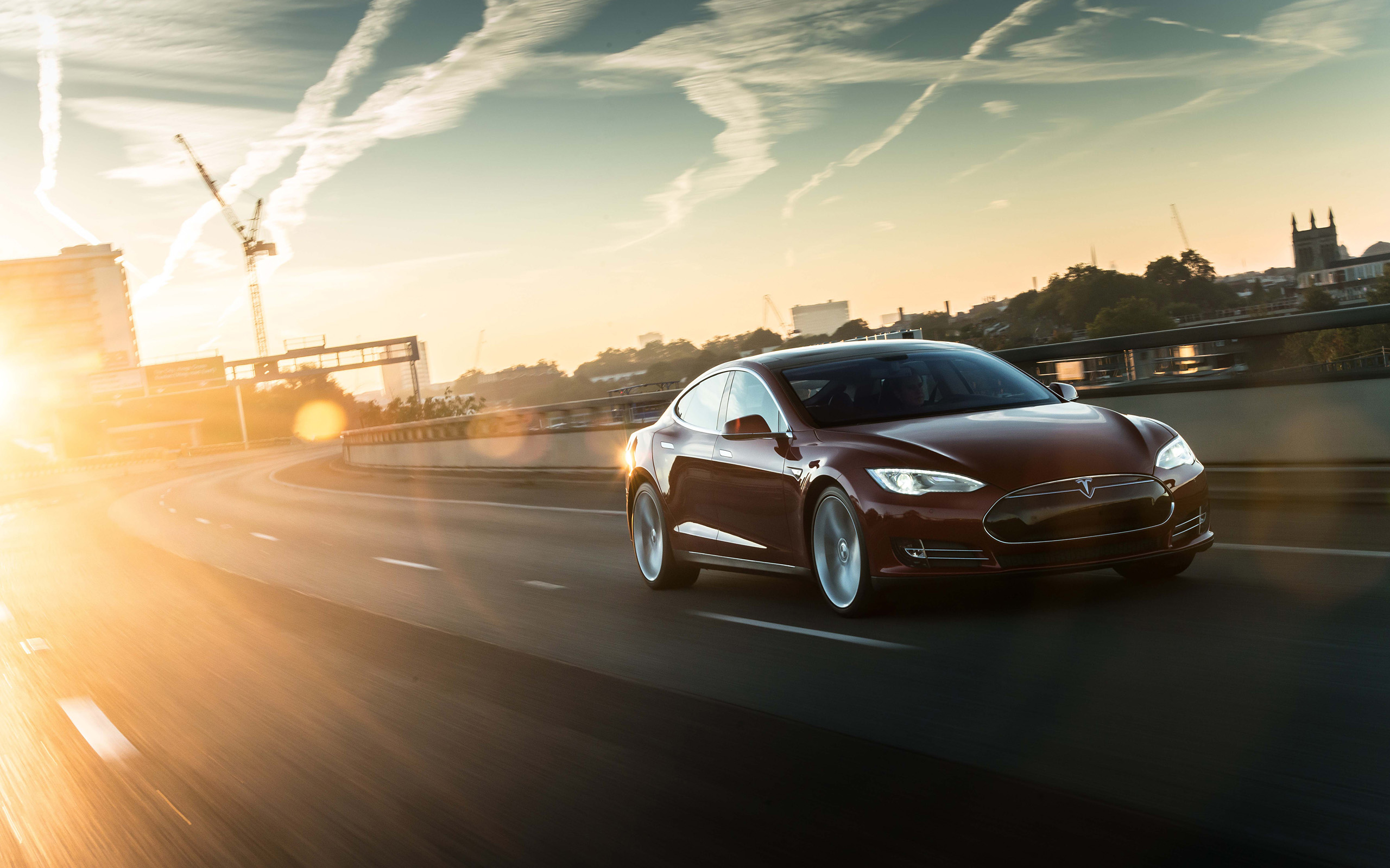 2014 Tesla Model S supercar d wallpaper background