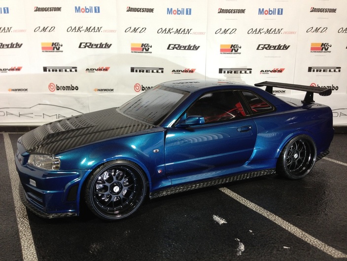 Blue Nissan Gtr R34 Wide Body Kit Wallpaper