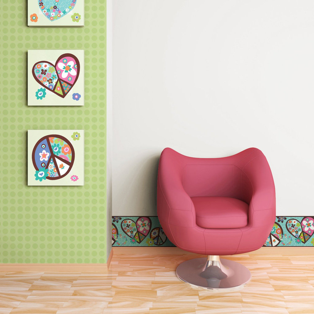 Wall In A Box Wib1002 Peace And Love Wallpaper Bright Spring Green