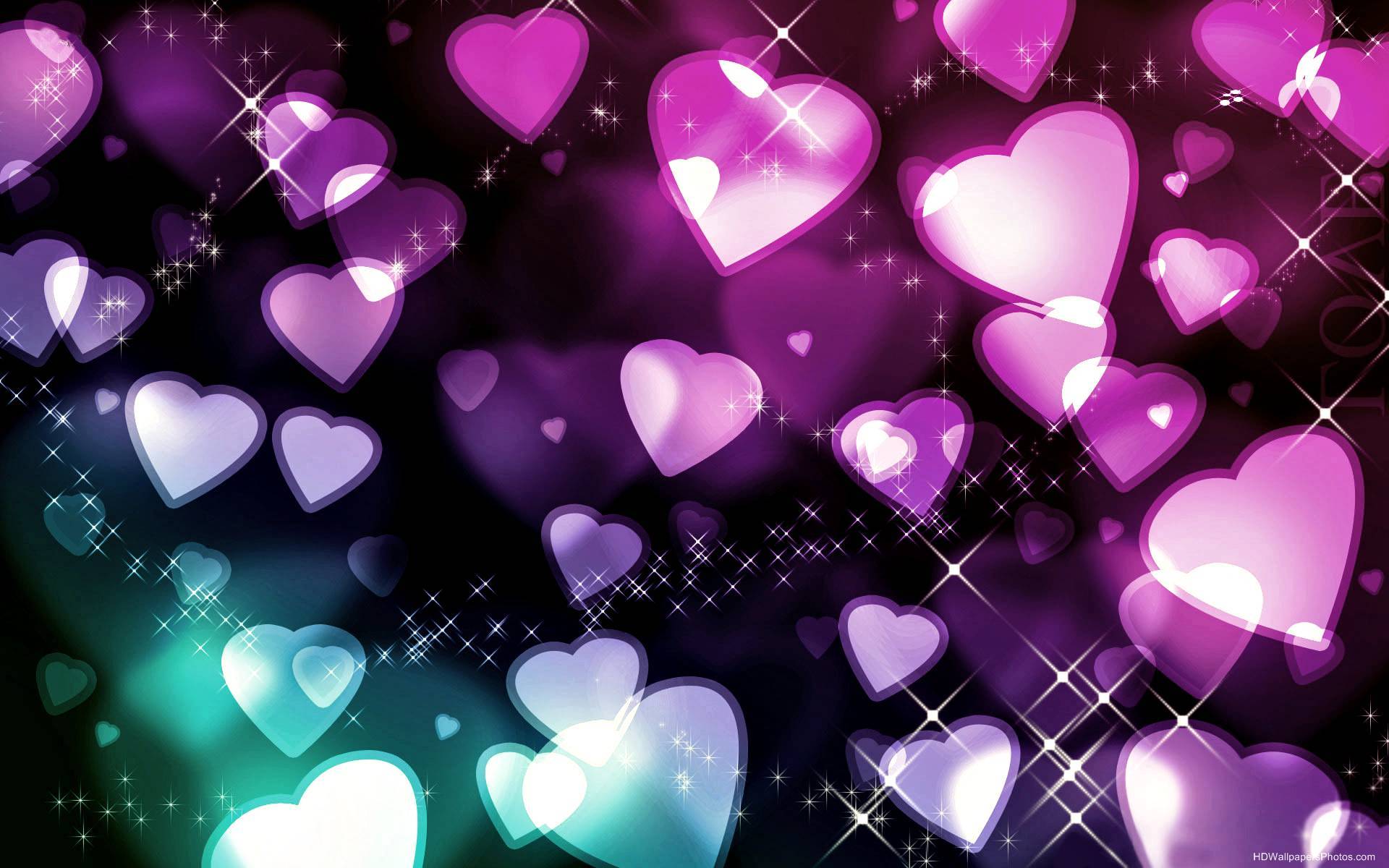Colorful Hearts HD Wallpaper Image Pictures