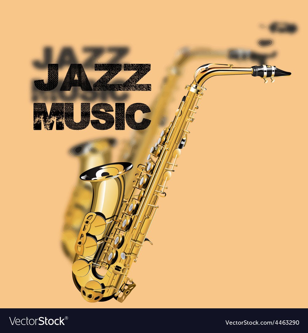 Jazz music on a beige background Royalty Free Vector Image