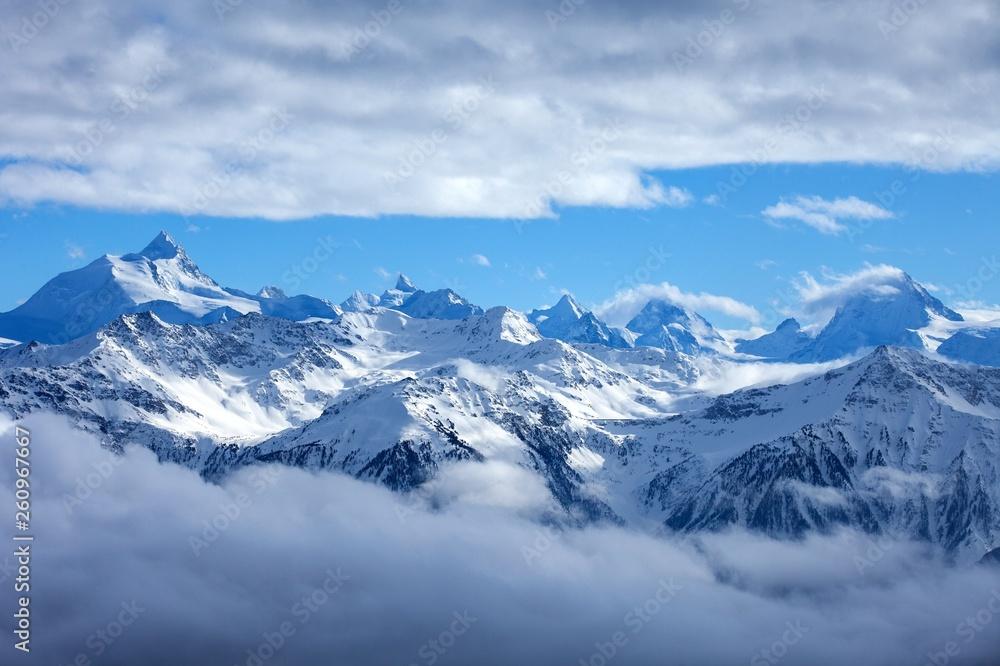 Swiss Alps scenery Winter mountains Beautiful nature scenery in