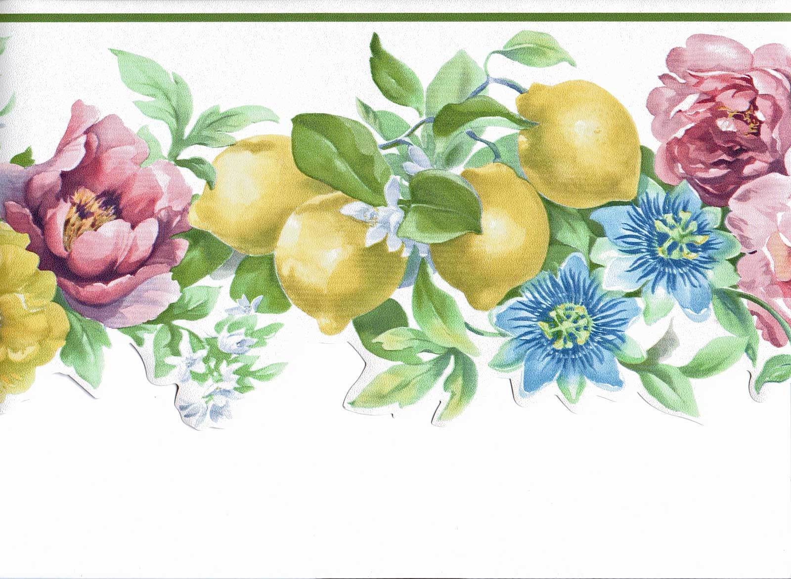 Apples Soft Flowers Only Wallpaper Border 100s Unique Borders