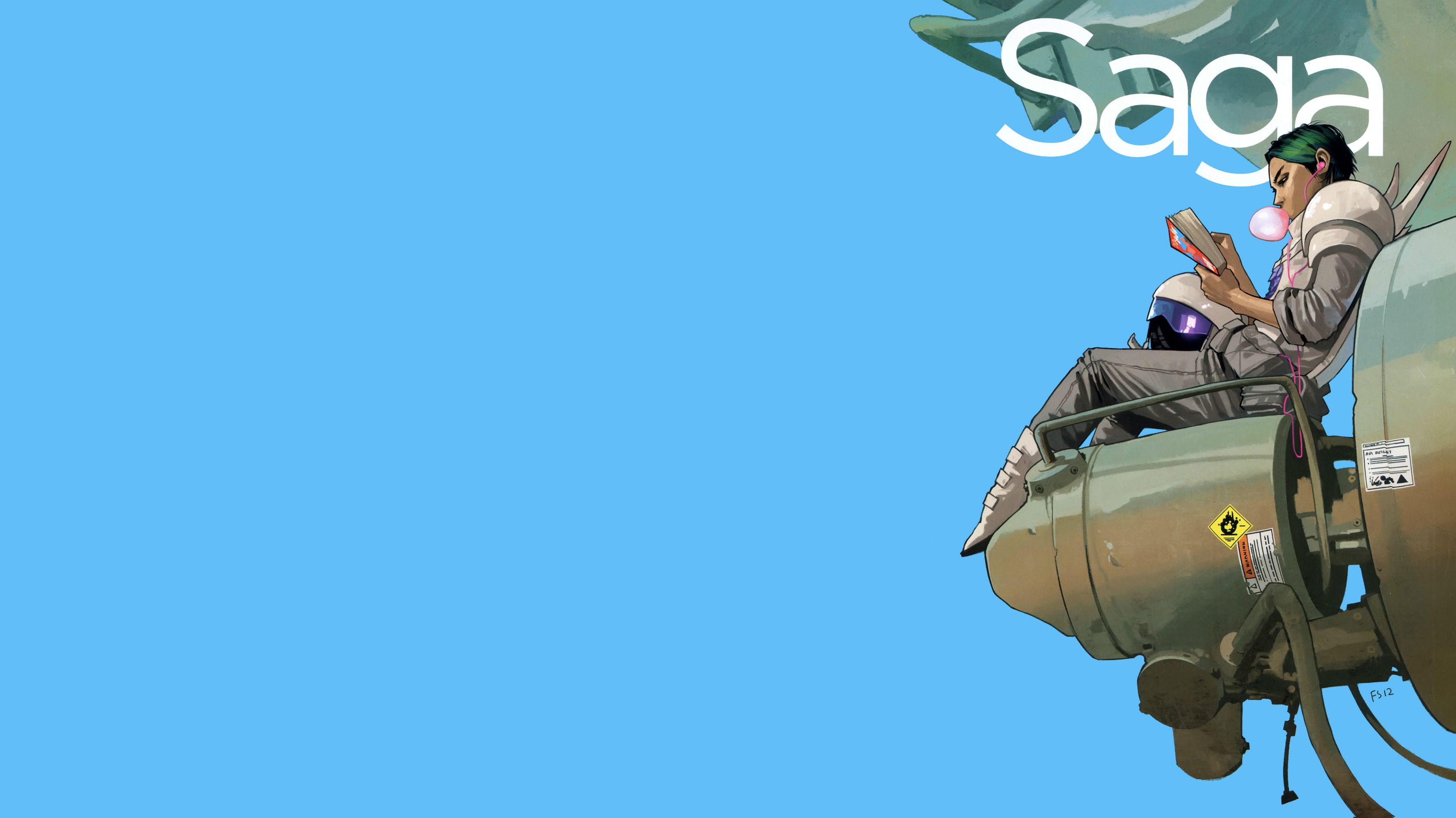 Made A Wallpaper Out Of The Cover To Saga Not Sure