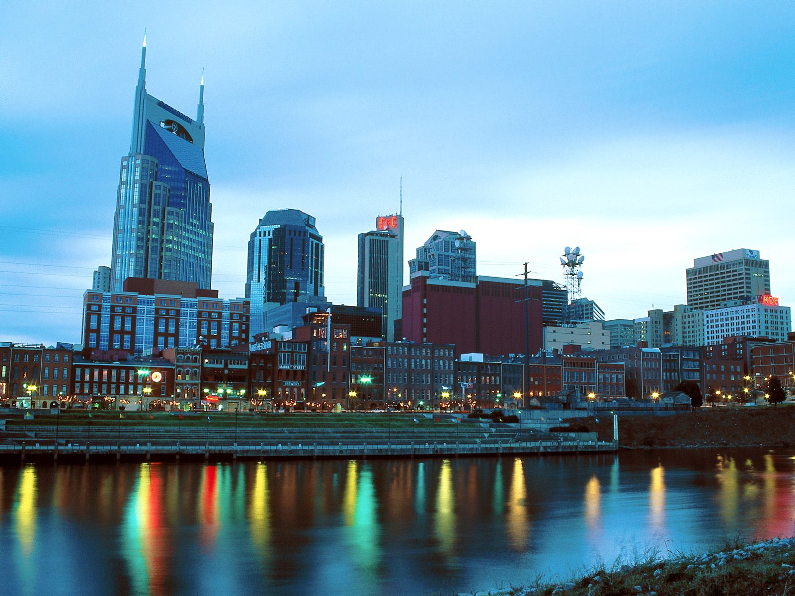 Music City At Dusk Nashville Tennessee World Wallpaper Collection