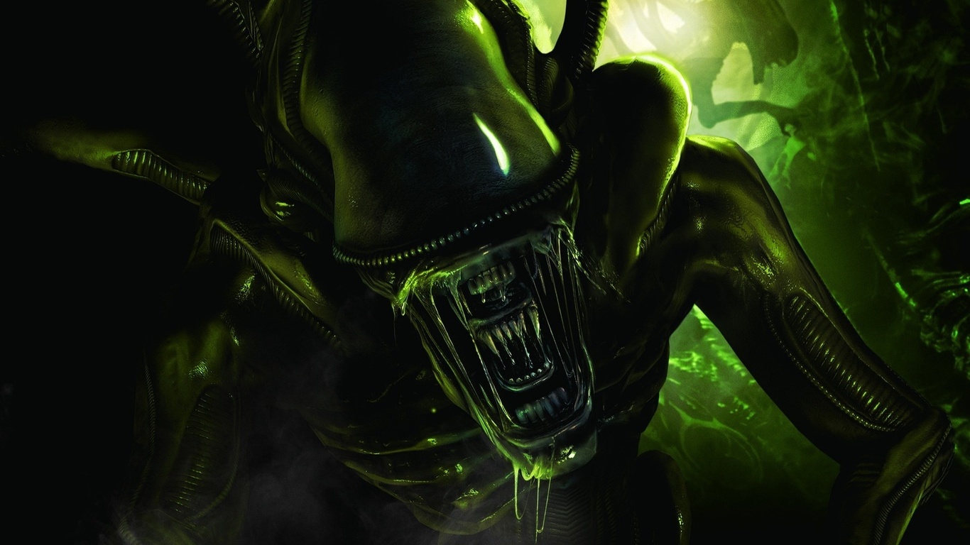 Wallpaper Alien Monster Green Creature Drooling Movies Photo On