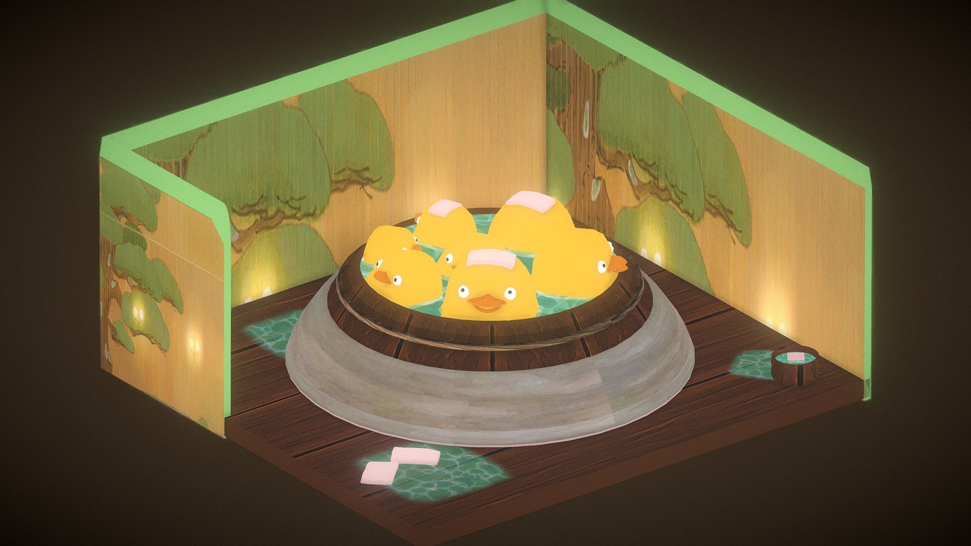 Ghibli Bathing Ducks Spirited Away 3d Model By Asparas