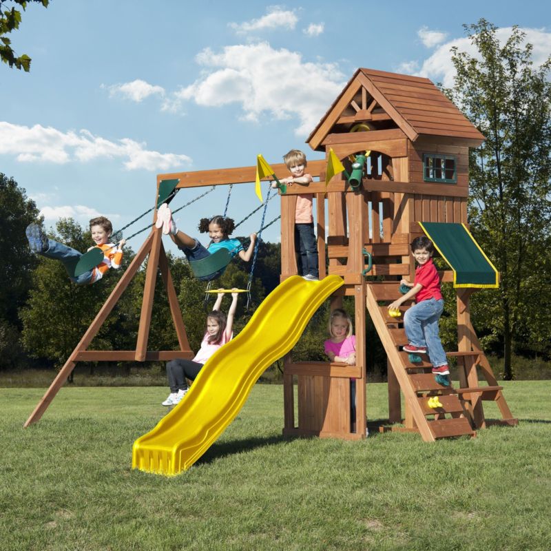 Free download Wood Swing Set Slide Play House Outdoor Backyard Jamboree