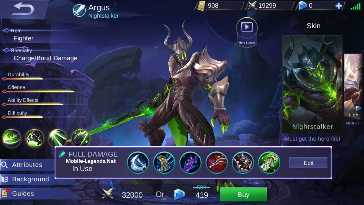Argus Full Damage Build Mobile Legends