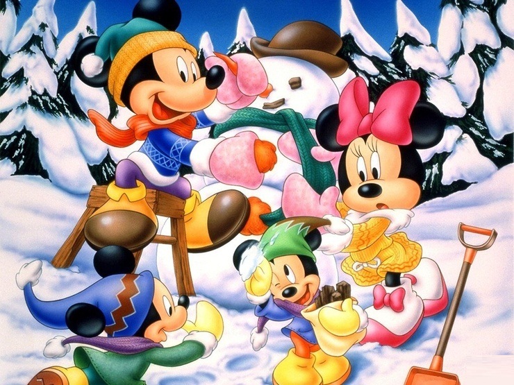 Disney Mickey Mouse Family Holiday Winter Wallpaper Of Christmas