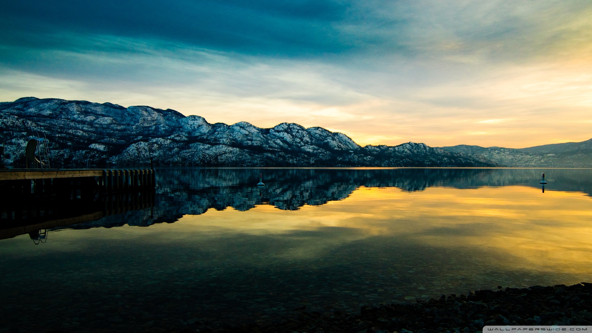 Mountain Lake Sunset Wallpaper