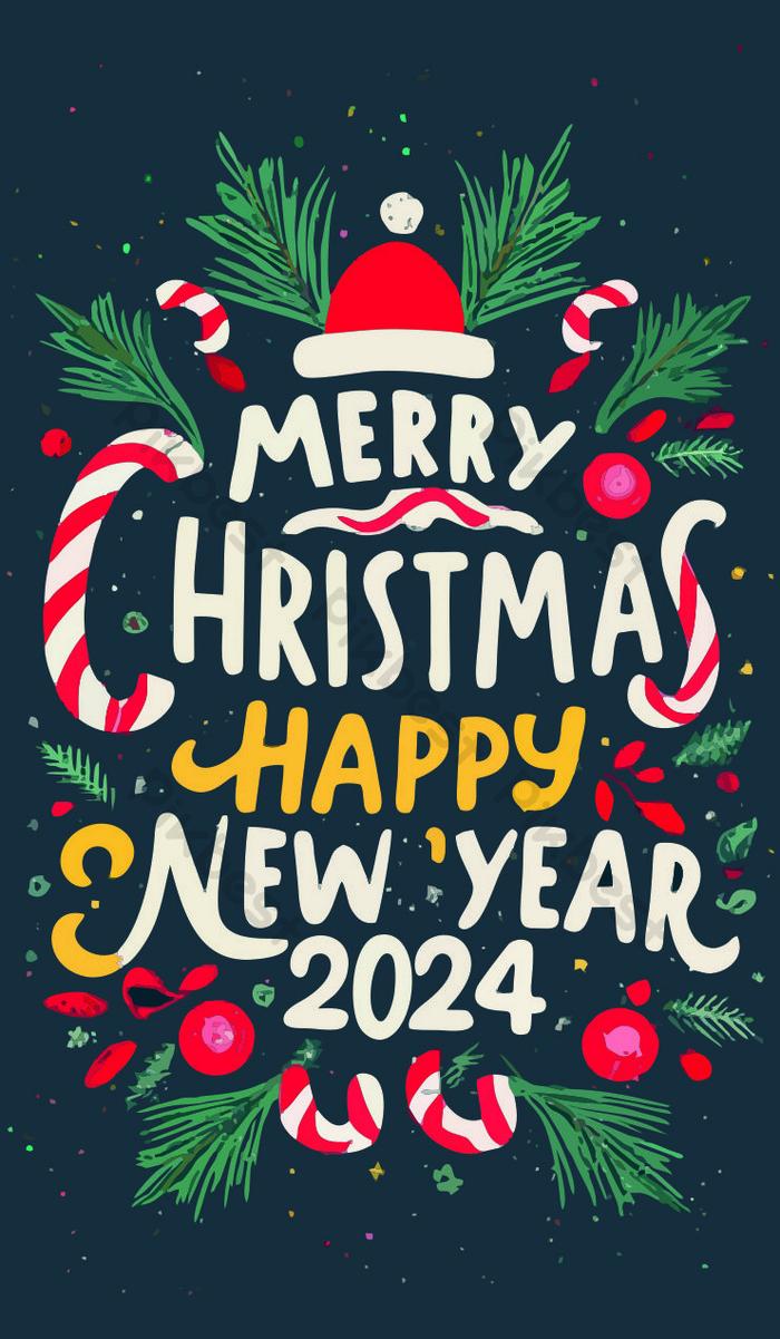 Merry Christmas Happy New Year Template Flyer Banner Image