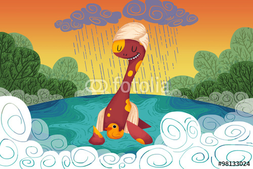 Illustration For Children The Loch Ness Monster Provides Yellow