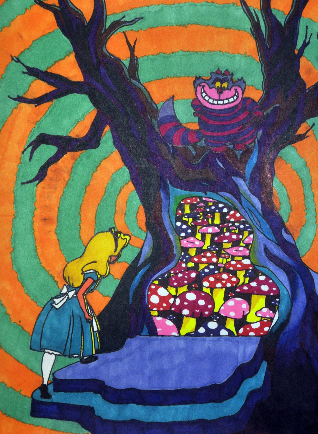 Trippy Alice In Wonderland Background By