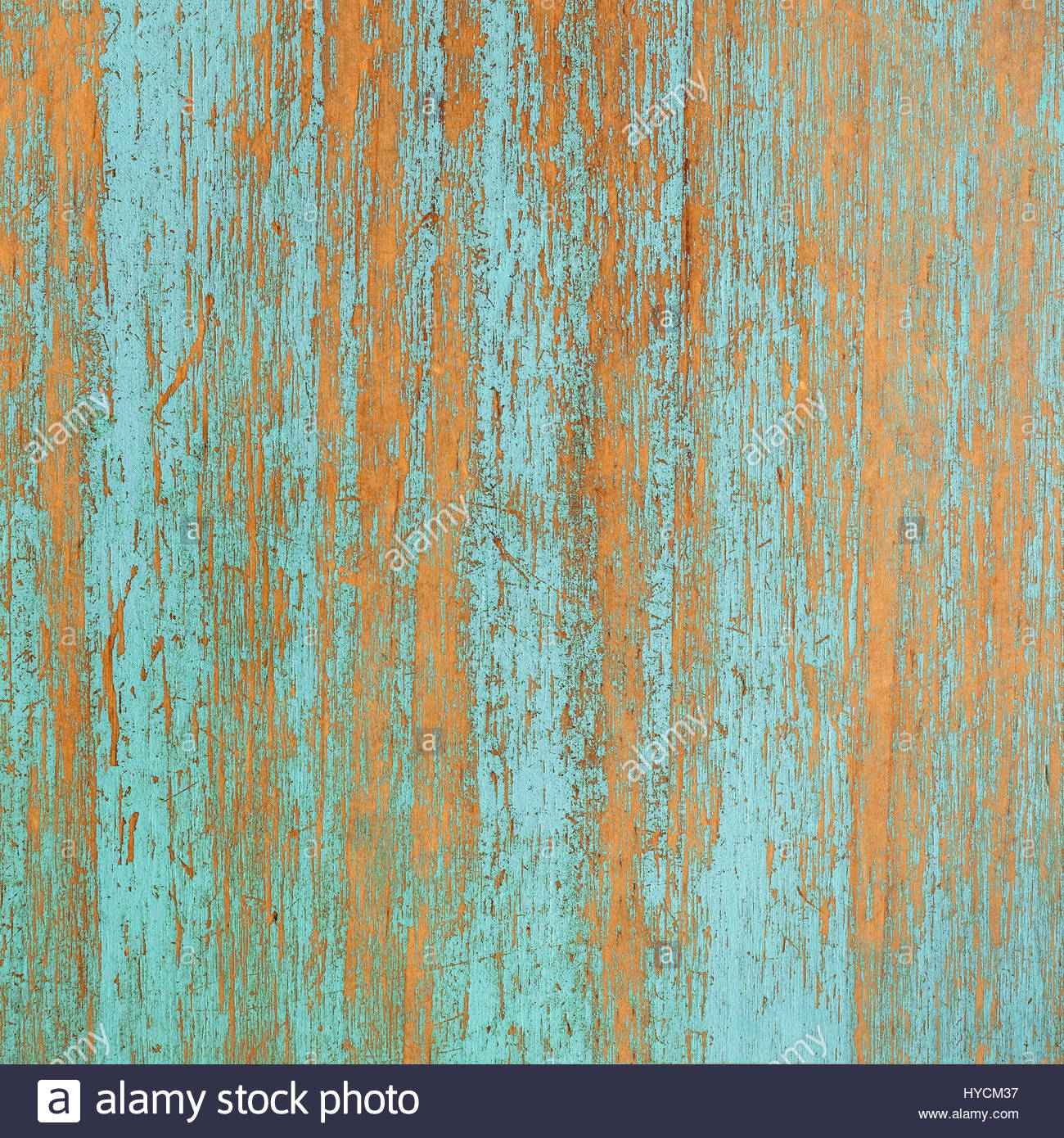 Teal And Orange Wooden Boards Background Texture Stock Photo
