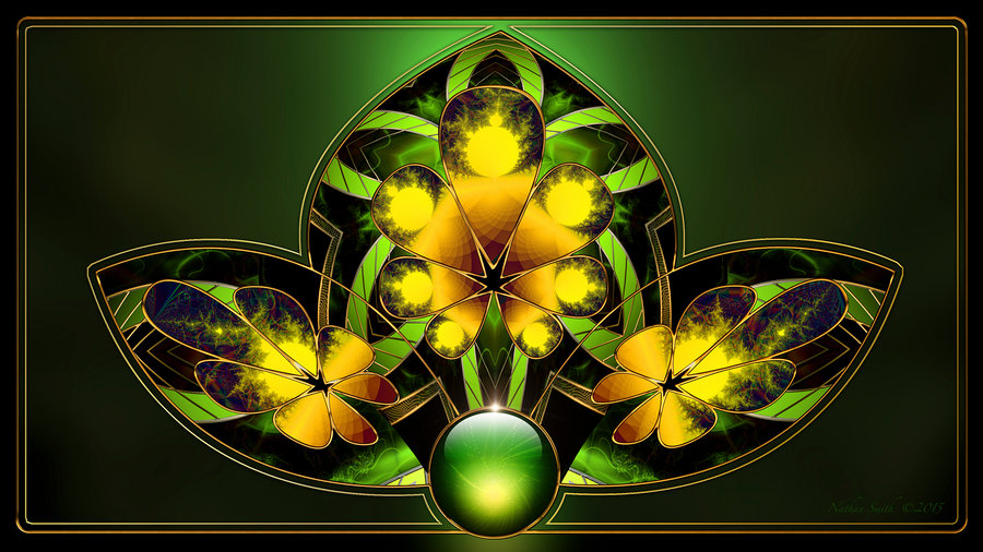 Fractal Stained Glass Design Desktop Wallpaper By Nmsmith
