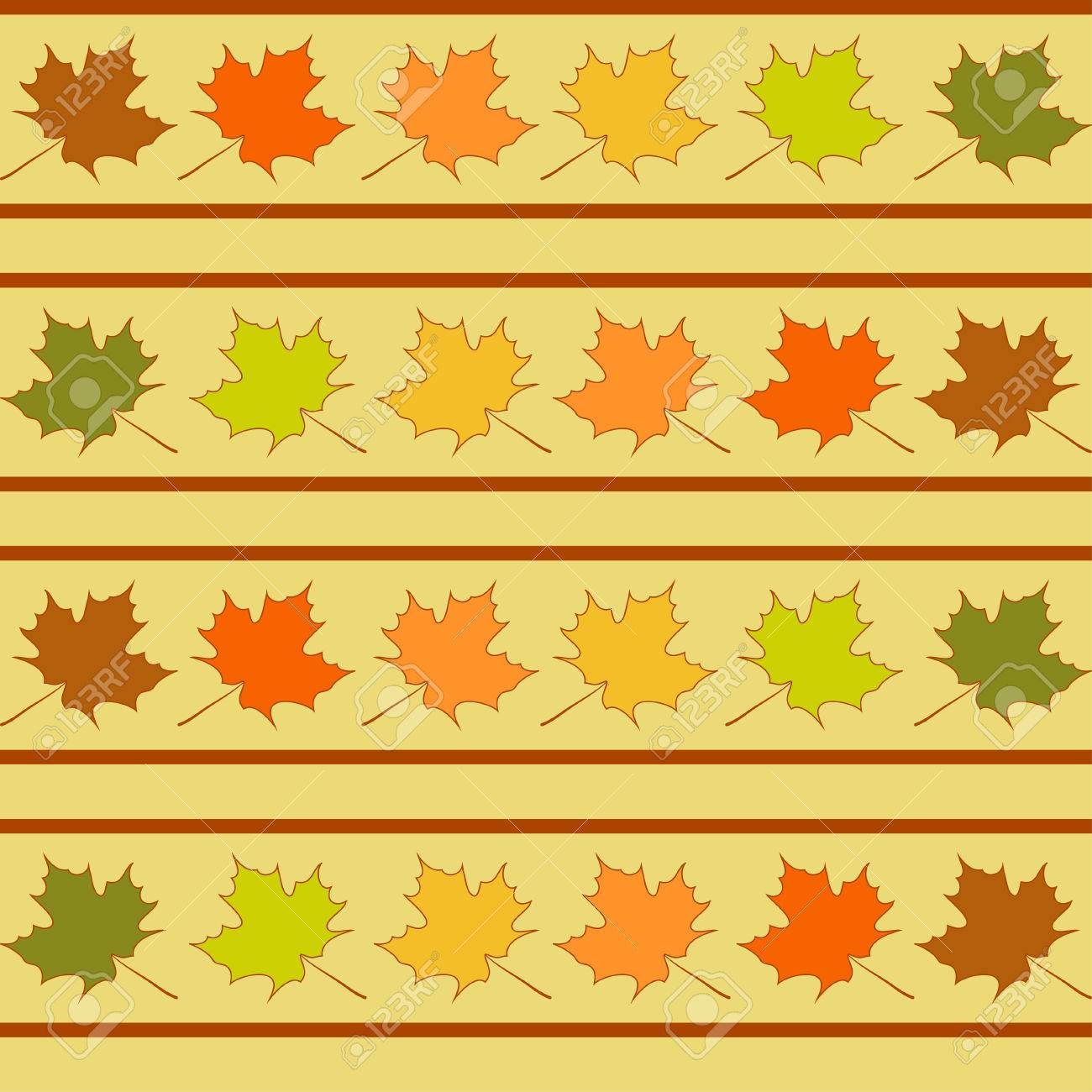 Maple Leaf In Rows Seamless Pattern Leaves Wallpaper Autumn