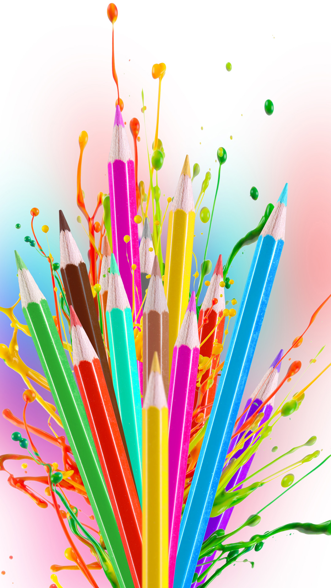 Creative Art Crayons iPhone Plus Wallpaper