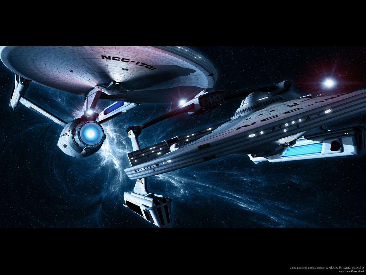 Star Trek Starships Uss Enterprise And Reliant On Sector Patrol