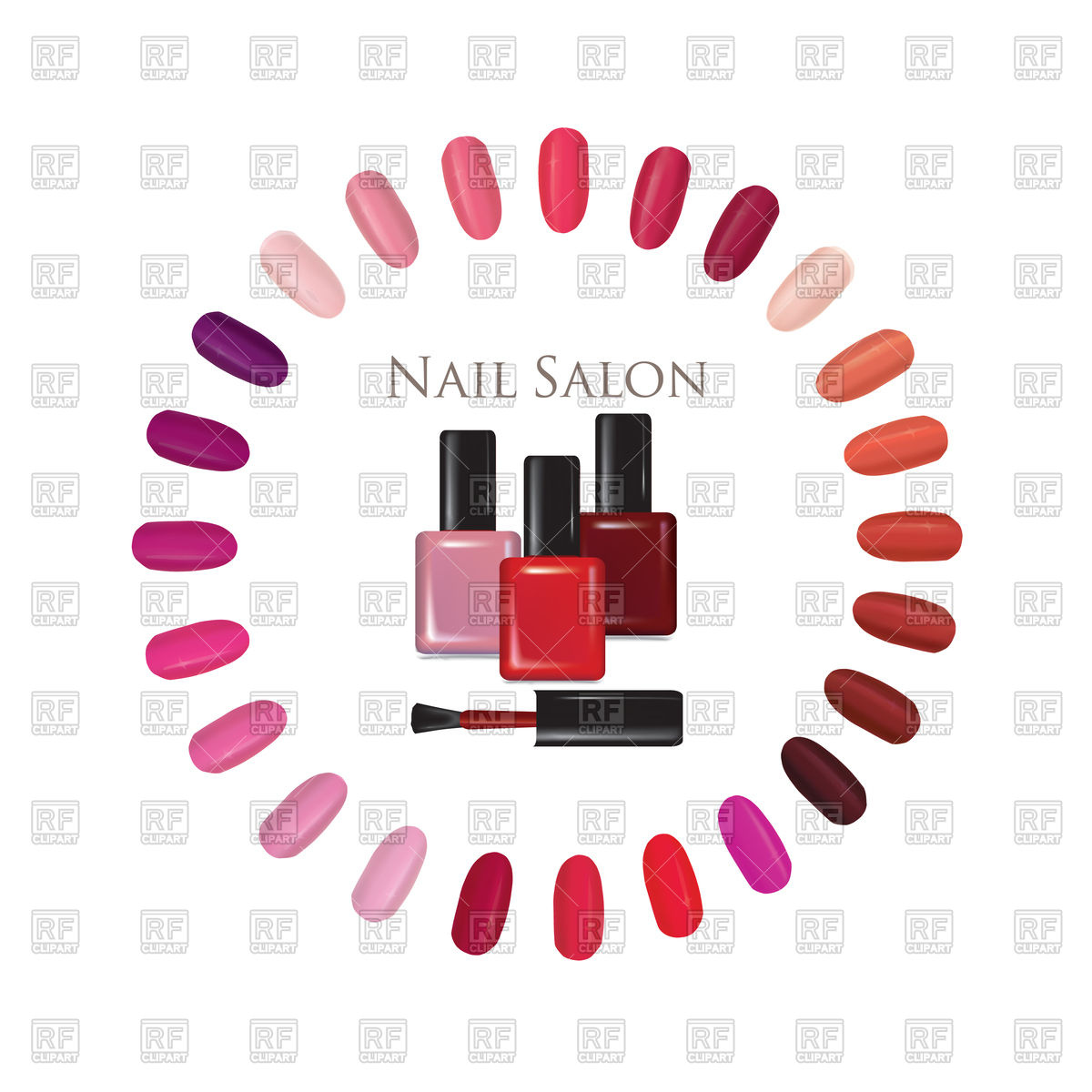 Nail Beauty Salon Background Palette Set Vector Image Of