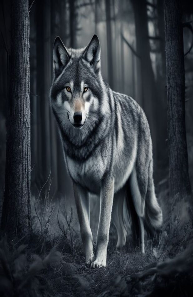 Black And White Wolf Wallpaper