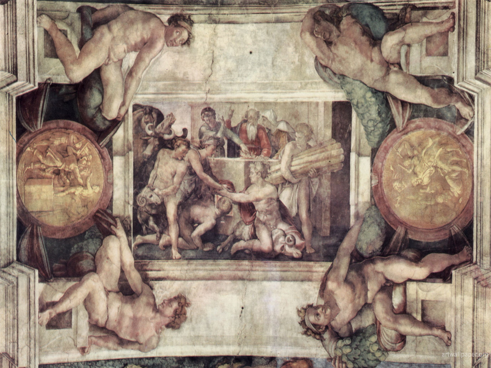 Sistine Chapel Genesis Thanks To Noah S Sacrifice Michelangelo