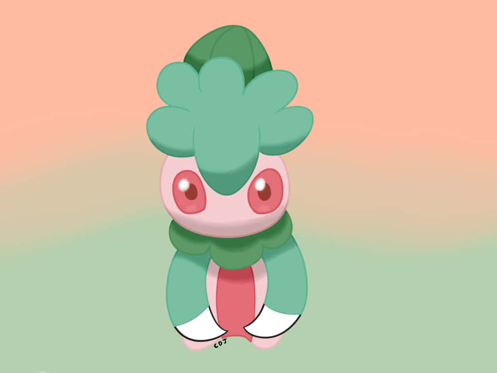 Pok Mon Fomantis In Light Pink Wallpaper