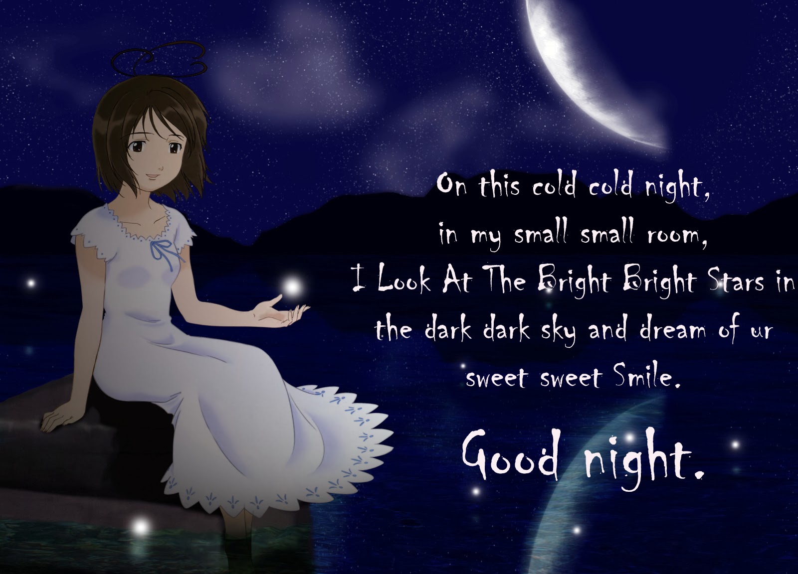 Good Night HD Wallpaper And Image Girl Wishing
