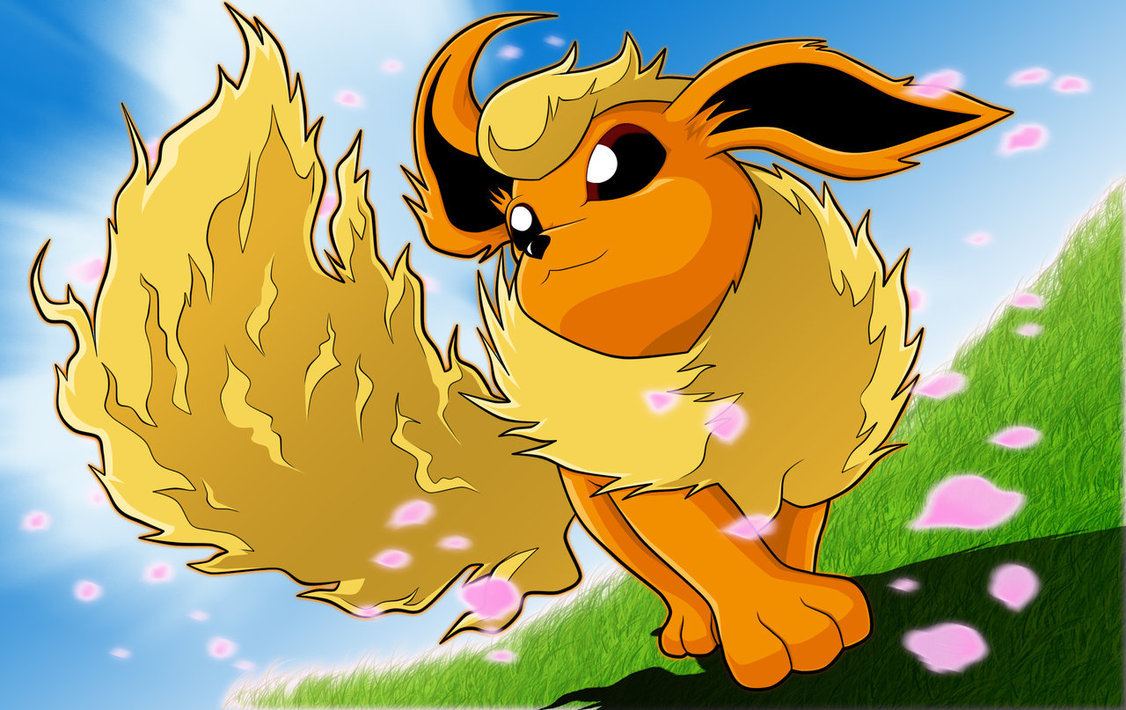 Download Pokemon Flareon With Patterned Background Wallpaper  Wallpapers com